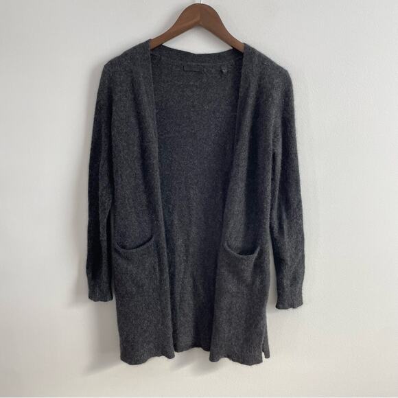 ATM | Women’s 100% Cashmere Grey Lightweight Open Cardigan Two Pocket Sweater XS - Picture 3 of 8